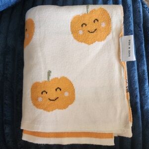 Okeo-Tex 100% Cotton Made In India Cute Pumpkin Print 12"×40" Baby Blanket EUC